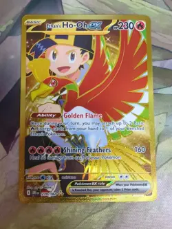 Pokemon TCG Ethan's Ho-Oh EX Gold Holo Card 239/182 Sv10: Destined Rivals - Image 1