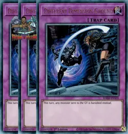 Yugioh! 3x Different Dimension Ground RA04-EN101 Ultimate Rare 1st Ed NM - Image 1