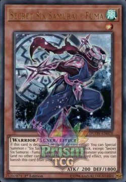 1st ed Secret Six Samurai - Fuma ultra rare DUOV-EN070 Yugioh - Image 1
