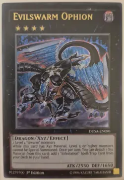 YuGiOh Evilswarm Ophion Ultra Rare 1st Edition DUSA-EN090 - Image 1