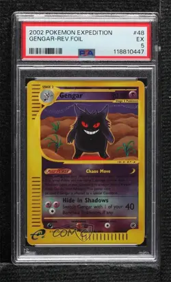 Gengar Reverse Foil Pokemon e-Card Series Expedition PSA 5 2002 - Image 1