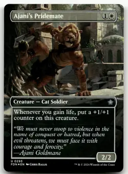 Ajani's Pridemate (Borderless) #293 (Foil) (NM) Foundations FDN Magic MTG - Image 1