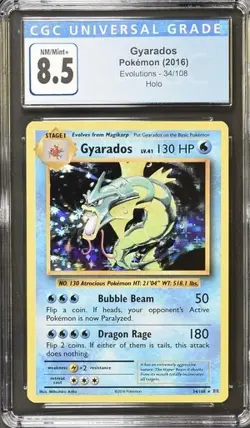 Gyarados 34/108 CGC Mint+ 8.5 Pokemon XY Evolutions 2016 Holo - Image 1