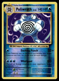 POLIWRATH - 25/108 Holo Rare Evolutions Pokemon Reverse Holo LP - Image 1