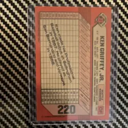 Bowman 1989 Ken Griffey Jr Rookie Card #220 Seattle Mariners Baseball - Image 2