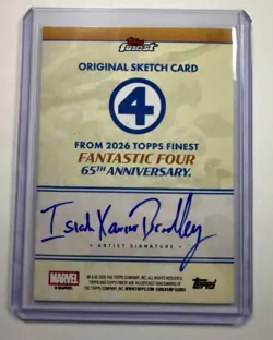 2026 Topps Finest Fantastic Four Mr. Fantastic 1/1 Sketch Card - Image 2