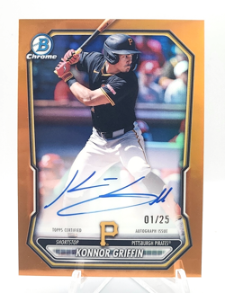 2026 Bowman Konnor Griffin Chrome True Orange ON CARD Auto# 1/25 #CPA-KG-Clean! - Image 1