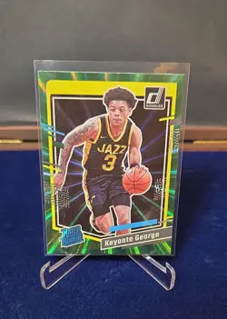 2023-24 Panini Donruss - Rated Rookie Keyonte George #244 Holo Green Laser (RC) - Image 1