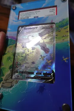Aerodactyl V 180/196 PSA 9 Alt Art Lost Origin Pokemon Card with Display Case - Image 3