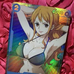 NAMI ONE PIECE Beach Goddess Waifu Foil Anime Card Bikini - Image 2