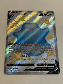 Pokemon Card Ditto V SV118/SV122 Full Art Holo Foil Shining Fates Rare C - Image 1