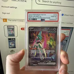 Iron Valiant EX 249/182 PSA 10 paradox Rift Pokemon Card Game - Image 1