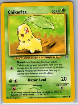 Chikorita 54/111 Non Holo Neo Genesis - Pokemon Card - LP - Image 1