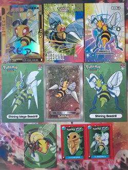 Beedrill Fan Art Bundle of 8 Cards + Stickers NOT Official Pokemon PL-NM - Image 1