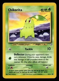 Chikorita 53/111 Unlimited Common Neo Genesis Pokemon Card - Image 2