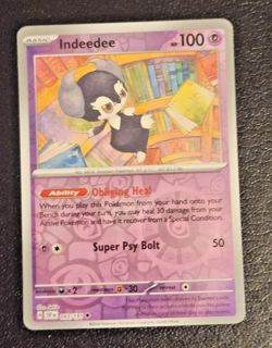 Indeedee 093/191 Reverse Holo Pokemon TCG Card ( SV: Surging Sparks LP ENG ) - Image 1