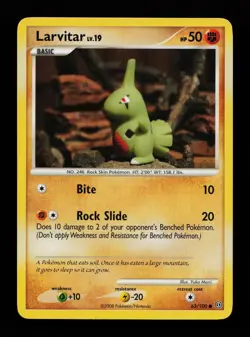 Larvitar 63/100 Yuka Morii Common Stormfront Pokemon Cards - Image 1