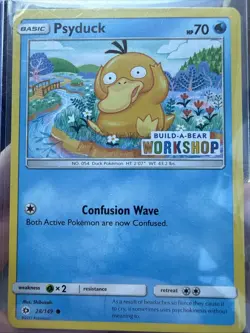 Build a Bear Pokemon Card Psyduck Promo Trading TCG Near Mint. - Image 3