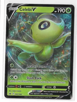 Celebi V 007/198 Chilling Reign Sword & Shield Holo Rare Pokemon TCG Card NM - Image 1