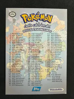POKEMON UNGRADED CHECKLIST #90 TOPPS TRADING CARDS SERIES 1 LP - Image 3
