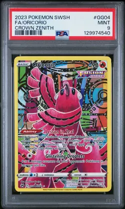 2023 POKEMON SWORD & SHIELD CROWN ZENITH #GG04 FULL ART/ORICORIO PSA 9 - Image 1