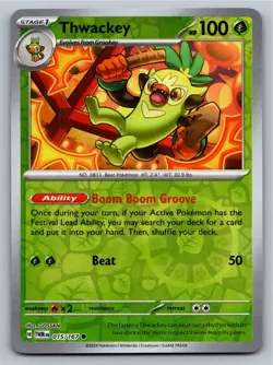 Thwackey 015/167 Common Twilight Masquerade Pokemon Reverse Holo Near Mint - Image 1