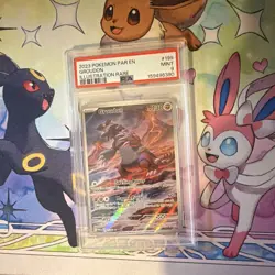 Pokemon TCG Groudon 199/182 Paradox Rift Illustration Rare Holo English PSA 9 - Image 1