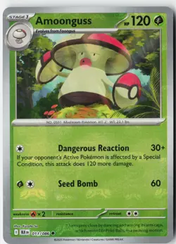 Amoonguss (Master Ball Pattern) 011/086 Holo Uncommon Black Bolt Pokemon Holo NM - Image 1