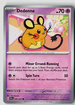 DEDENNE 036/091 PALDEAN FATES POKEMON COMMON NEAR MINT NM - Image 1