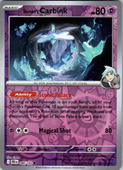 Steven's Carbink 086 Destined Rivals Common Pokemon Reverse Holo Near Mint - Image 1