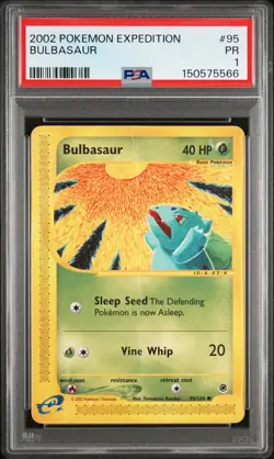 2002 POKEMON EXPEDITION #95 BULBASAUR PSA 1 - Image 1