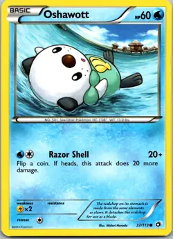 OSHAWOTT 37/113 C LEGENDARY TREASURES POKEMON NM - Image 1