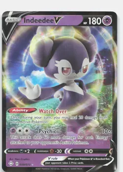 Indeedee V 039/072 Holo V Rare Shining Fates Pokemon Near Mint - Image 1
