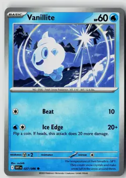 VANILLITE 027/086 WHITE FLARE POKEMON COMMON NEAR MINT NM - Image 1