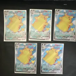 Pokemon TCG Celebrations Surfing Pikachu VMAX 9/25 Promo Holo English x5 - Image 1