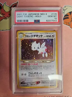 Pokemon Light Togetic Neo 4 Japanese Holo Rare #176 PSA 10 Gem Mint Nice Swirl - Image 1