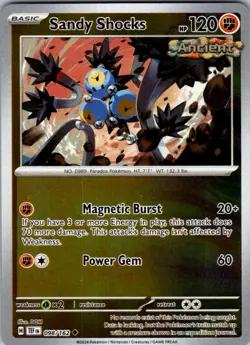 Sandy Shocks 098 Temporal Forces Uncommon Pokemon Reverse Holo Near Mint - Image 1