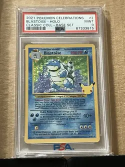2021 POKEMON CELEBRATIONS BLASTOISE-HOLO CLASSIC COLLECTION-BASE SET #2 PSA 9 - Image 1
