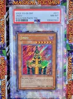 Yugioh Jinzo BPT-011 Secret Rare Holo Bleed PSA NM Mint - Image 1