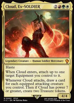 x1 Cloud, Ex-SOLDIER - Foil M MTG Commander: Final Fantasy M/NM, English - Image 1