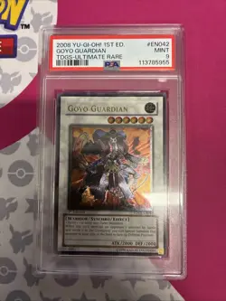 2008 YUGIOH TDGS-EN042 GOYO GUARDIAN ULTIMATE RARE PSA 9 MINT 1st Edition - Image 1