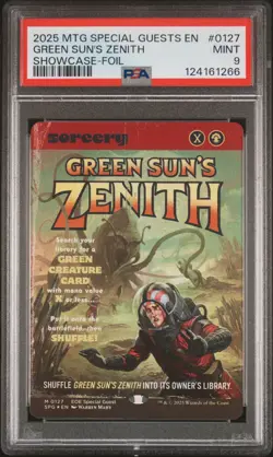 2025 MTG EDGE OF ETERNITIES SPECIAL GUESTS SHOWCASE-FOIL GREEN SUNS ZENITH PSA 9 - Image 1