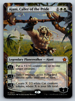 Ajani, Caller of the Pride FOIL Borderless Planeswalker - Foundations - MTG - Image 1