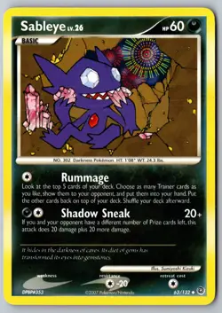 Pokemon: Sableye Uncommon Secret Wonders 63/132 LP - Image 1