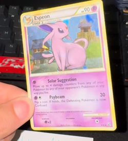 Espeon 2010 Pokemon HS-Undaunted #2/90 Cracked Ice NM ERROR Holo Bleed - Image 2