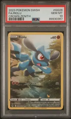 2023 POKEMON SWORD AND SHIELD CROWN ZENITH #GG26 FA/RIOLU CROWN ZENITH PSA 10 - Image 2