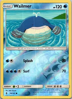Wailmer 29/145 Common Guardians Rising Pokemon Reverse Holo Near Mint - Image 1