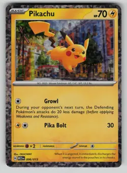 Pikachu 006/015 McDonald's Collection 2023 Pokemon Holo LP - Image 1