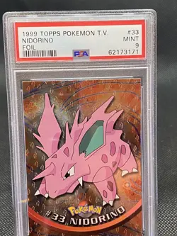 1999 Topps Pokemon TV Nidorino Foil #33 PSA 9 Graded - Image 1