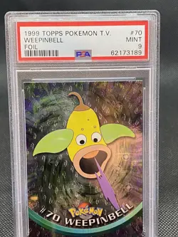 1999 topps pokemon weepinbell foil psa 9 - Image 1